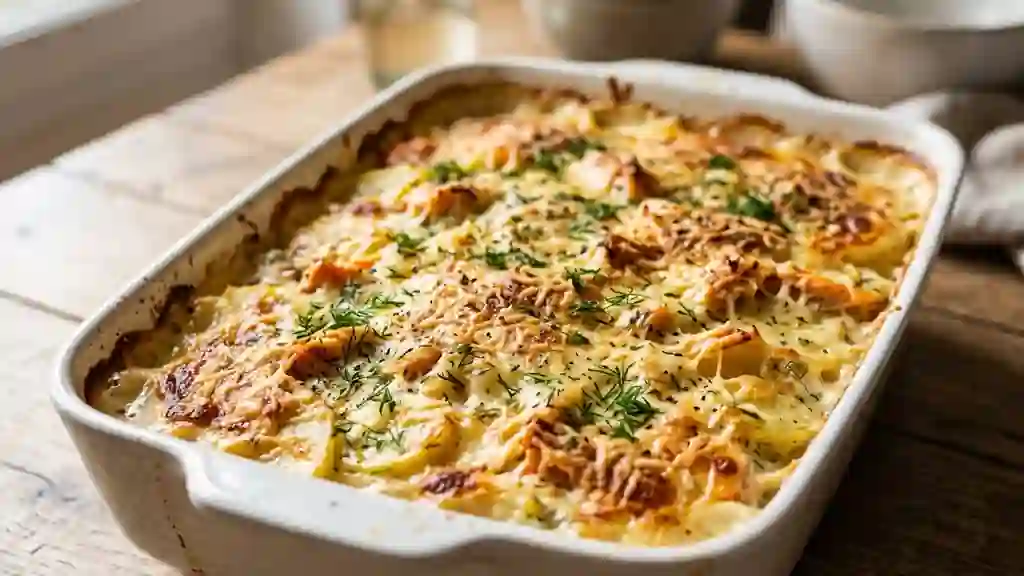 Gratin de saumon fumé crémeux à l'aneth - Photo de présentation