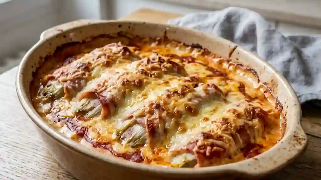 Endives au jambon, sauce tomate et béchamel - Photo de présentation