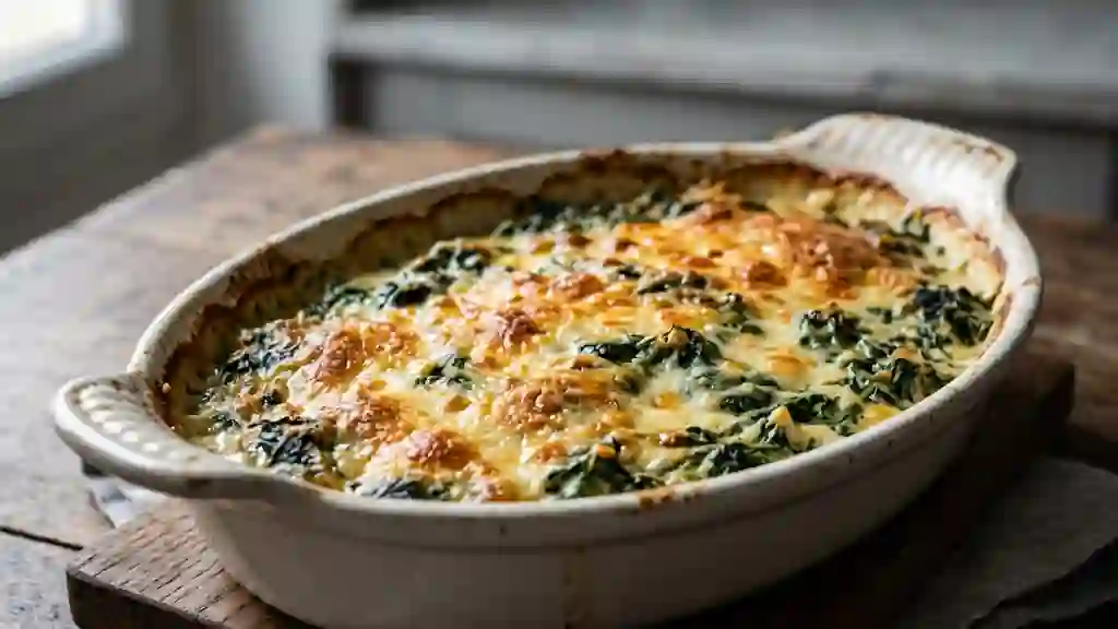 Épinards fondants gratinés au parmesan - Photo de présentation