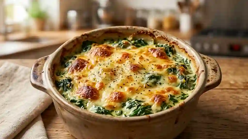 Gratin d'épinards à la crème et muscade - Photo de présentation