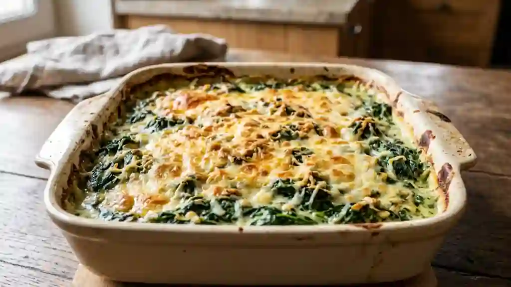 Épinards onctueux au fromage gratiné - Photo de présentation