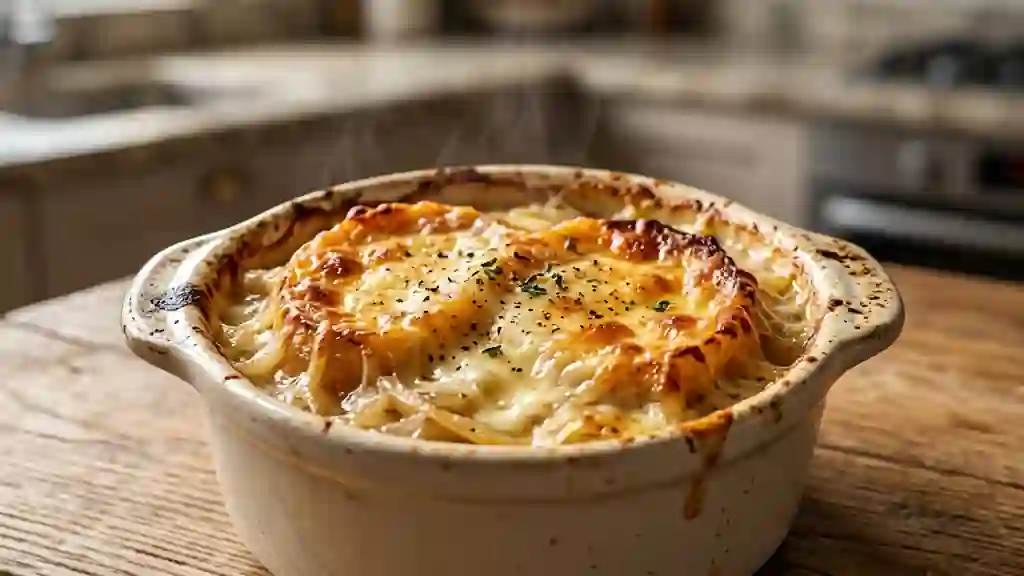 Gratin d'oignons fondant et muscadé - Photo de présentation