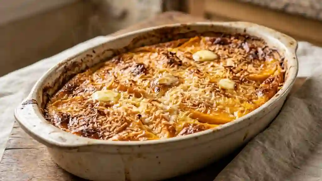 Gratin de mangue rôti à la noix de coco - Photo de présentation