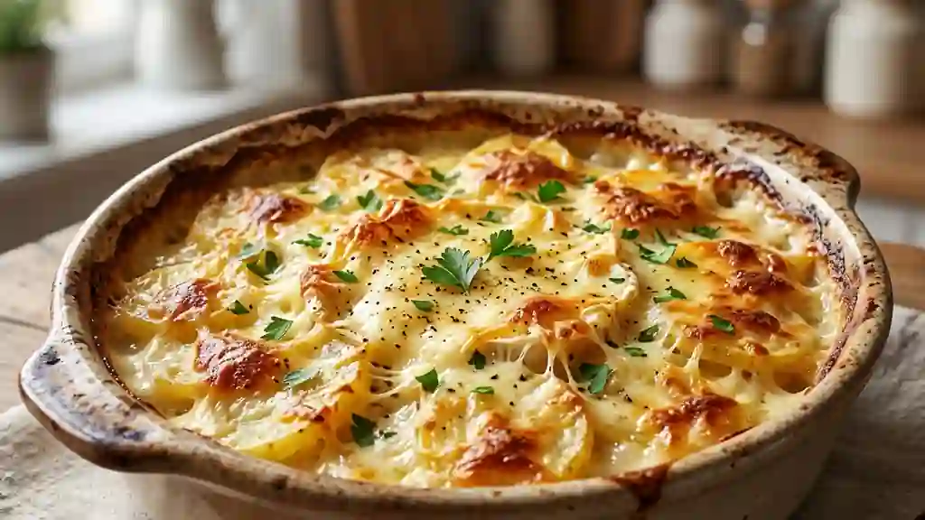 Gratin crémeux au camembert fondu - Photo de présentation