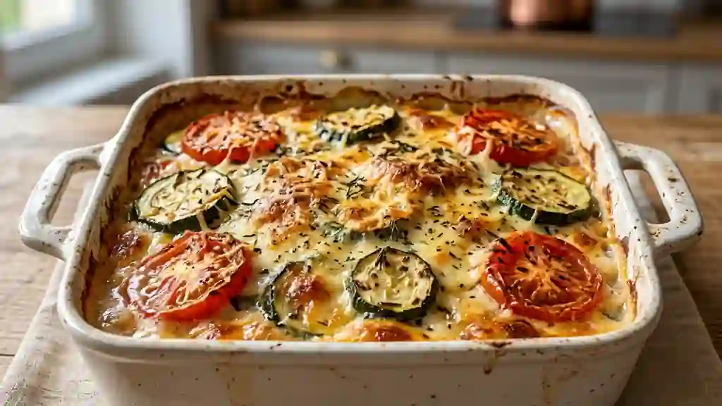 Gratin fondant courgettes et tomates au thym - Photo de présentation