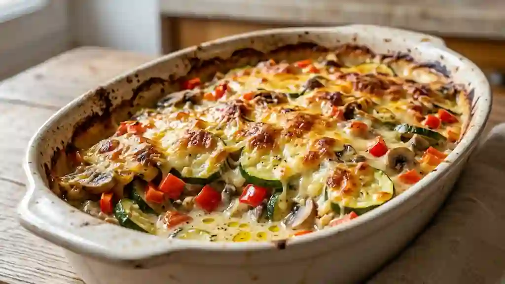 Gratin fondant de courgettes et poivrons - Photo de présentation