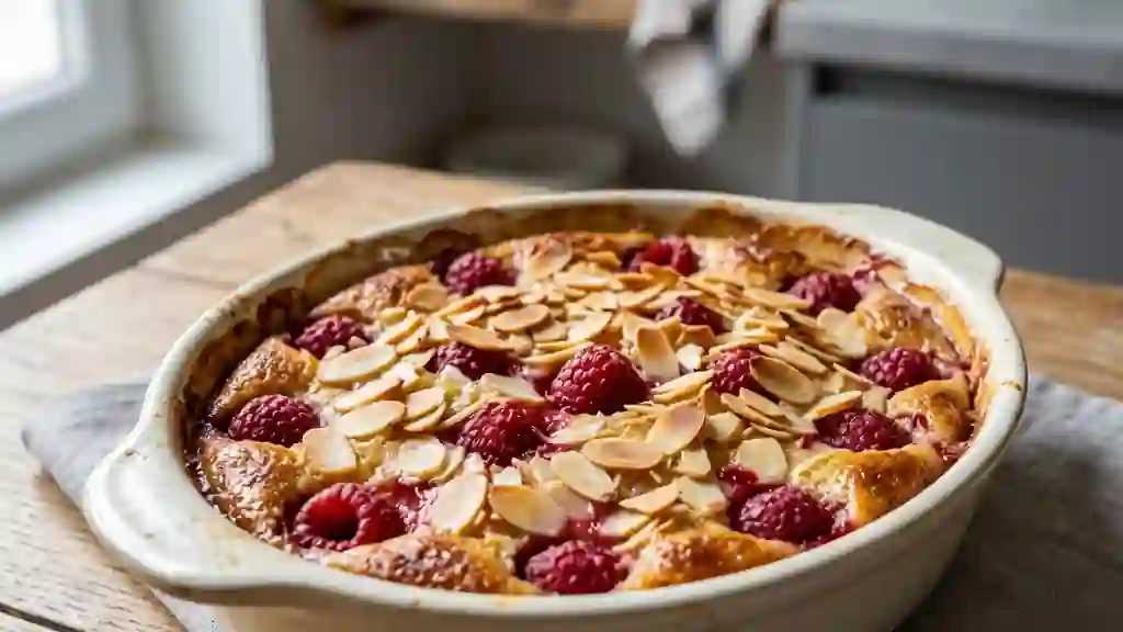 Gratin de framboises et crème d'amande fondante - Photo de présentation