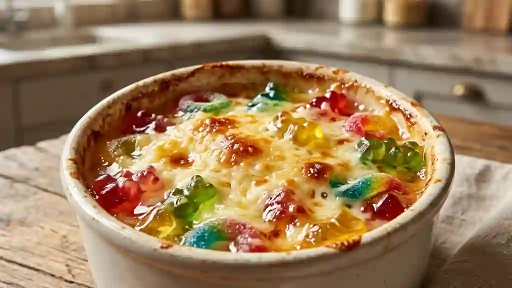 Gratin de bonbons fondant et croûte fromagère - Photo de présentation