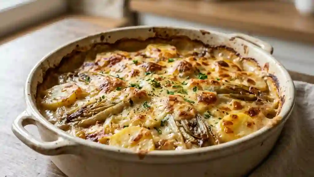 Gratin fondant endives et pommes de terre - Photo de présentation