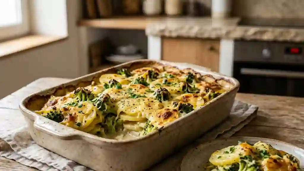 Gratin fondant brocoli et pommes de terre - Photo de présentation