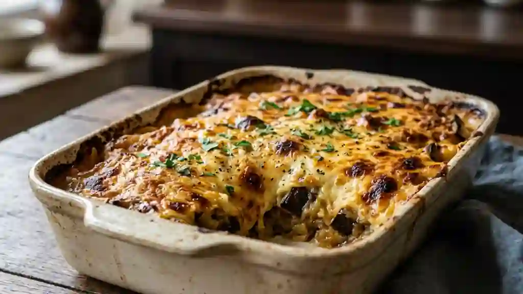 Parmentier d'aubergines onctueux et doré - Photo de présentation