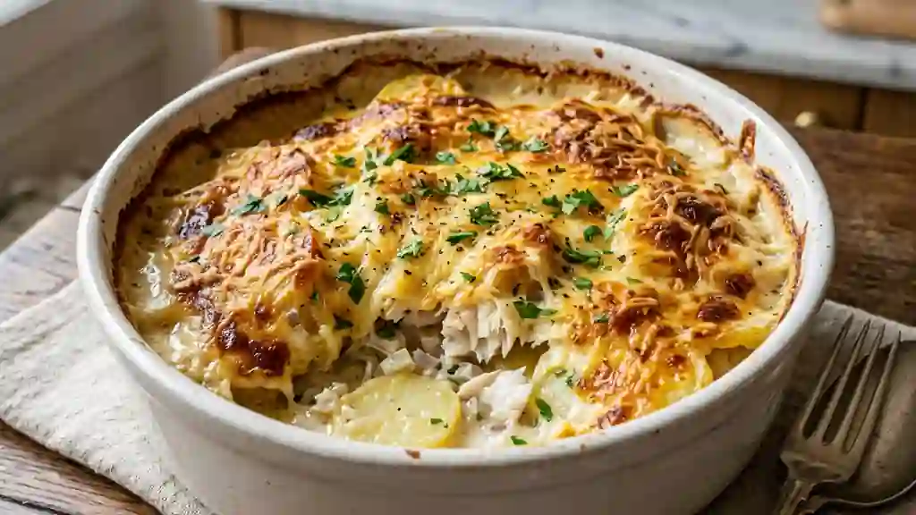 Gratin de poisson fondant aux pommes de terre - Photo de présentation