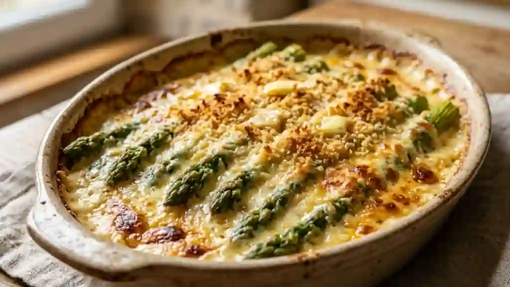 Gratin d'asperges fondantes à la cancoillotte - Photo de présentation