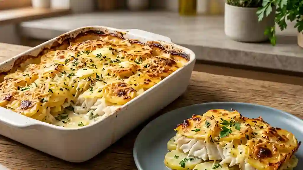 Gratin de cabillaud fondant aux herbes - Photo de présentation