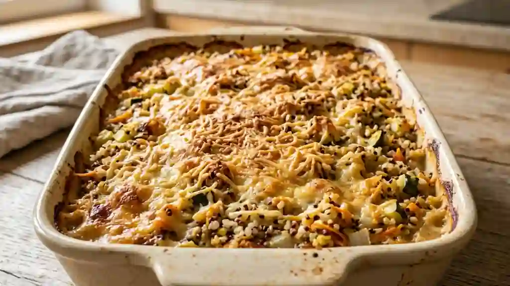 Gratin de céréales fondant aux petits légumes - Photo de présentation