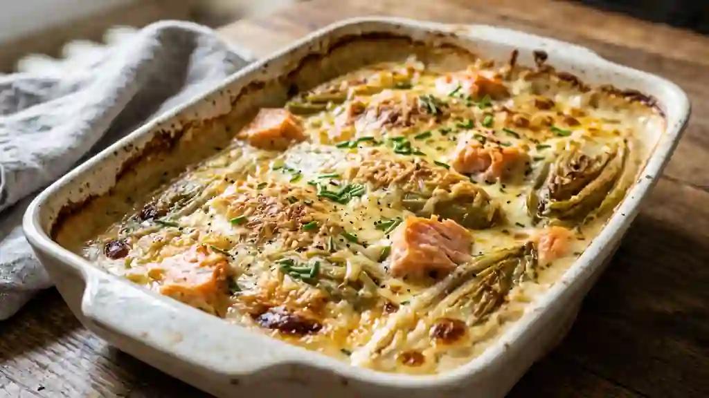 Gratin de chicons fondant au saumon fumé - Photo de présentation