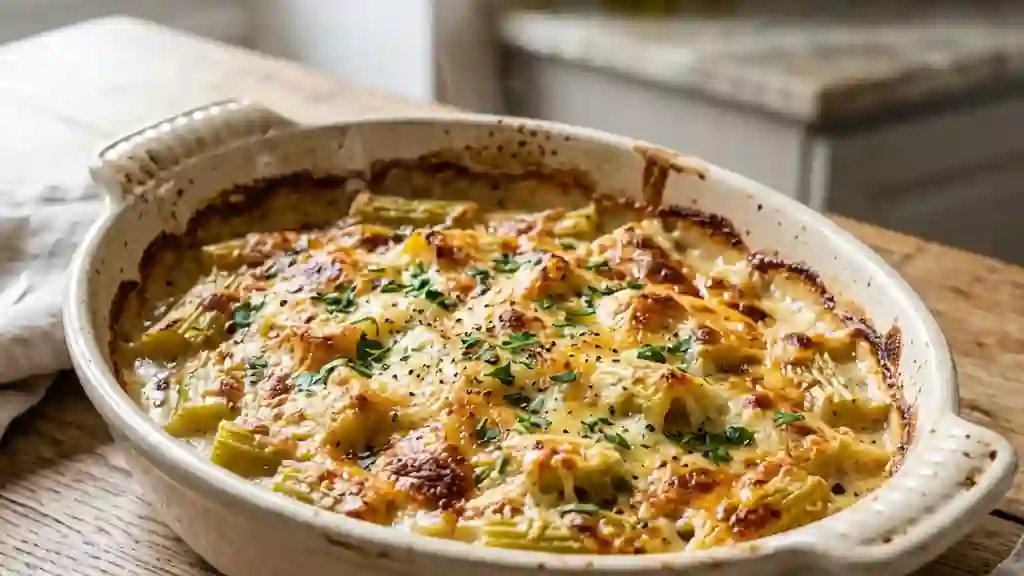Gratin de céleris braisés au fromage fondu - Photo de présentation