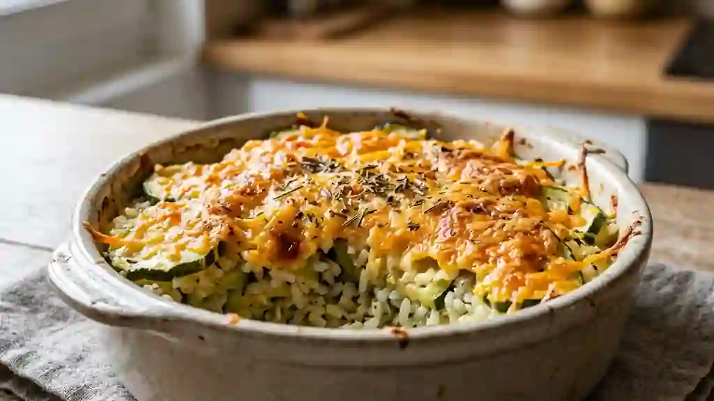Gratin fondant courgettes et mimolette dorée - Photo de présentation