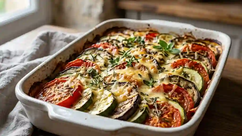 Gratin de légumes du soleil fondant et doré - Photo de présentation