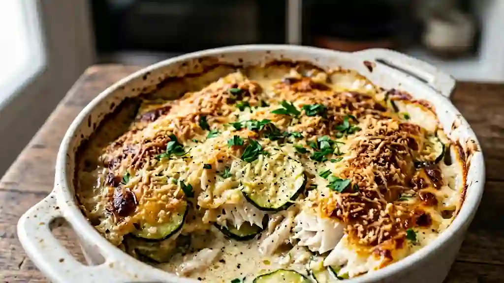 Merlan gratiné aux courgettes fondantes - Photo de présentation
