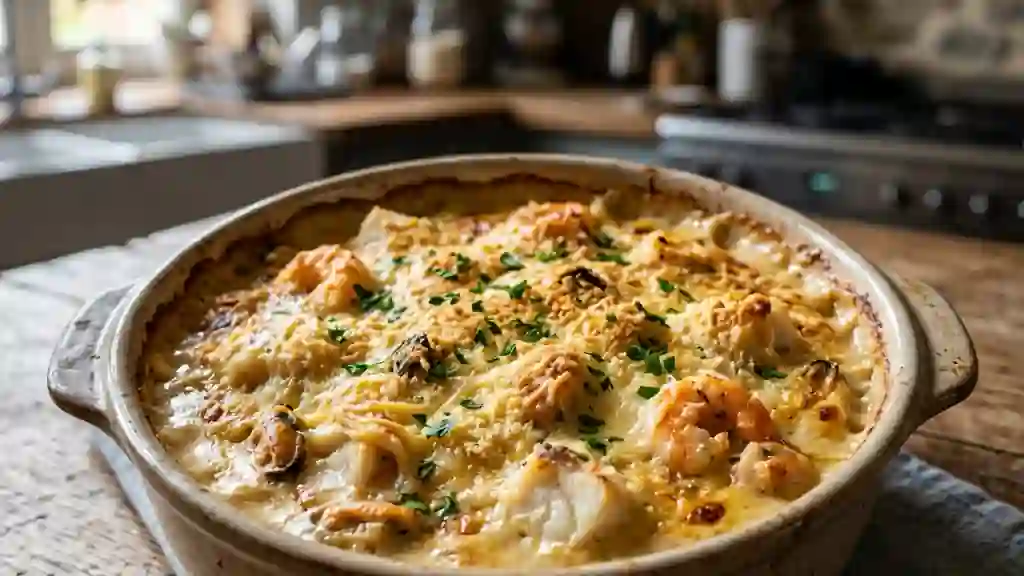 Gratin marin fondant à la béchamel muscadée - Photo de présentation