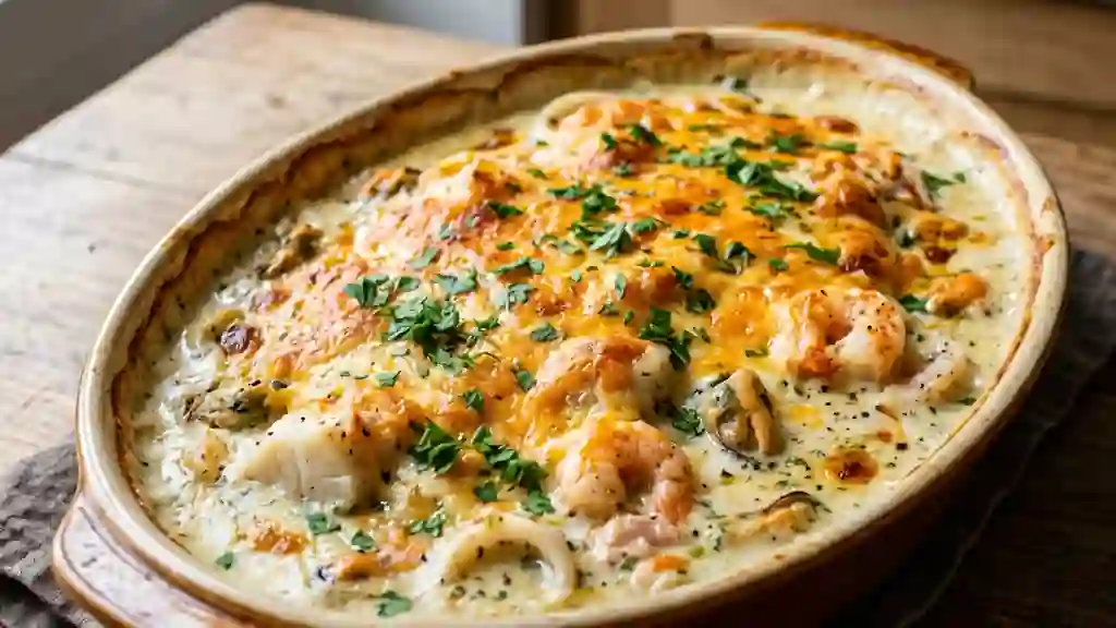 Gratin Onctueux de Poisson et Fruits de Mer - Photo de présentation