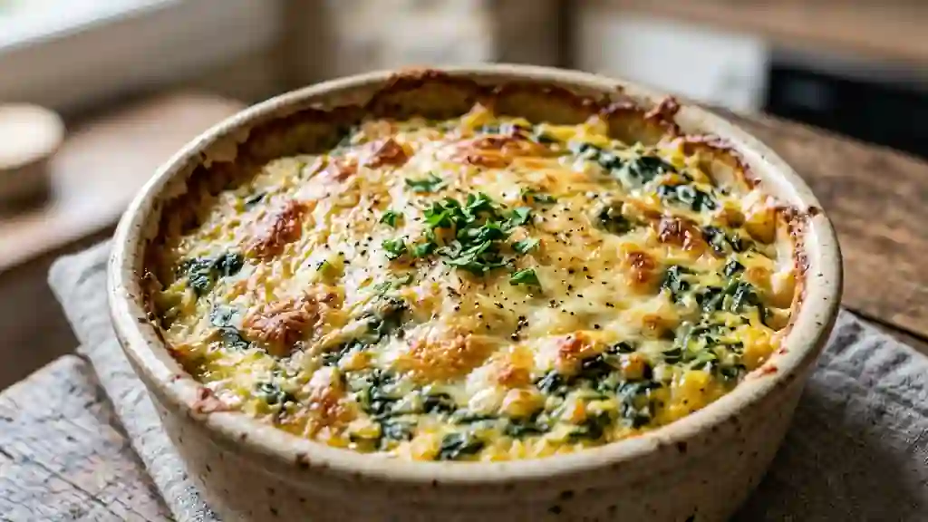 Polenta fondante aux épinards et fromage - Photo de présentation