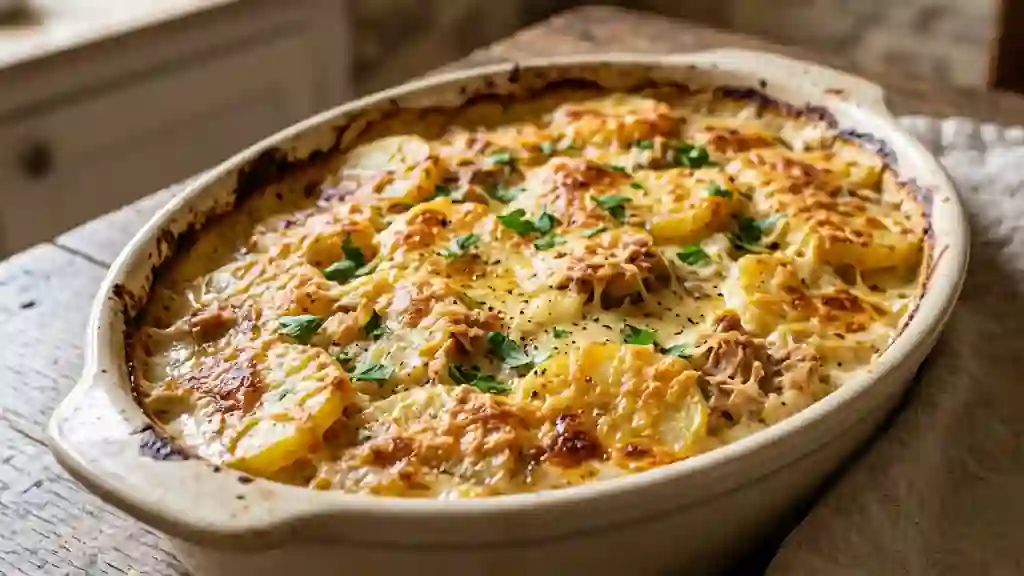 Gratin fondant de pommes de terre au thon - Photo de présentation
