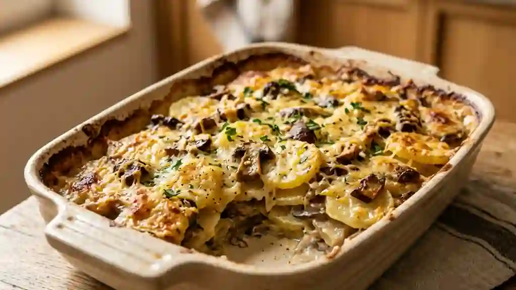 Gratin onctueux aux bolets et pommes de terre - Photo de présentation