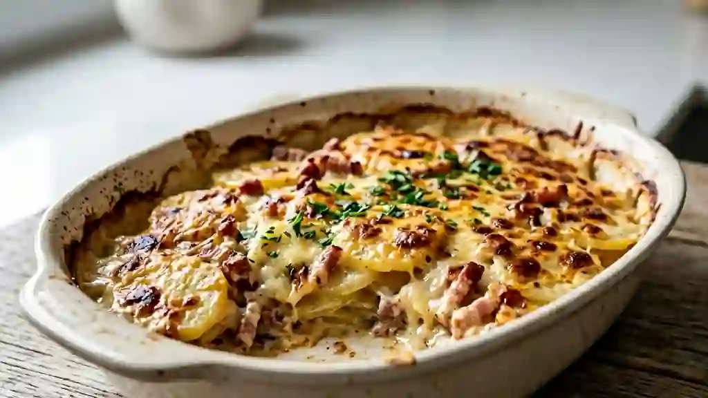 Gratin campagnard fondant et lardons grillés - Photo de présentation