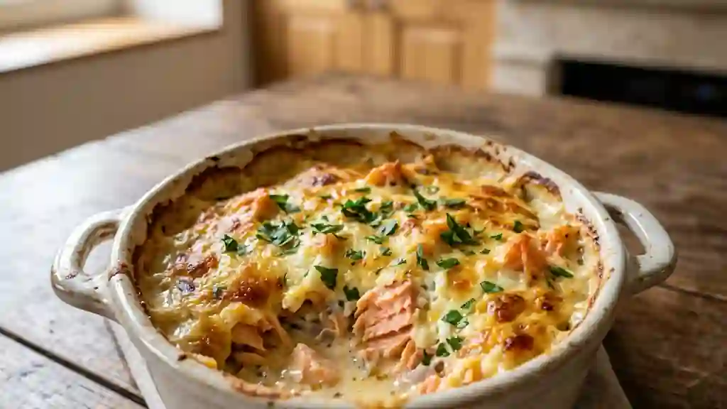 Gratin Crémeux Saumon Fumé et Chèvre Frais - Photo de présentation
