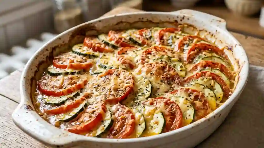 Tomates et courgettes gratinées à la provençale - Photo de présentation