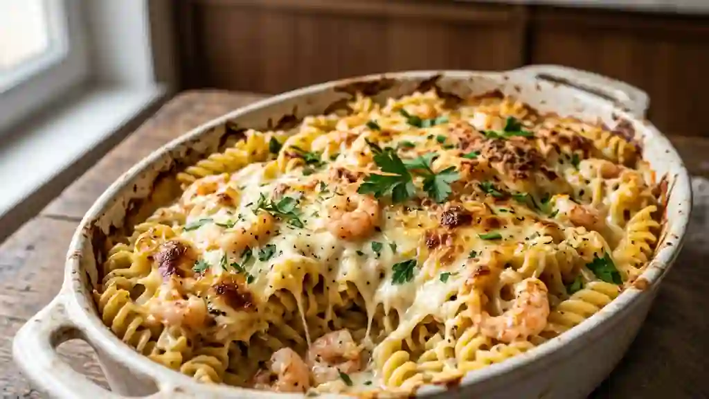Torsades crémeuses aux crevettes et mozzarella - Photo de présentation