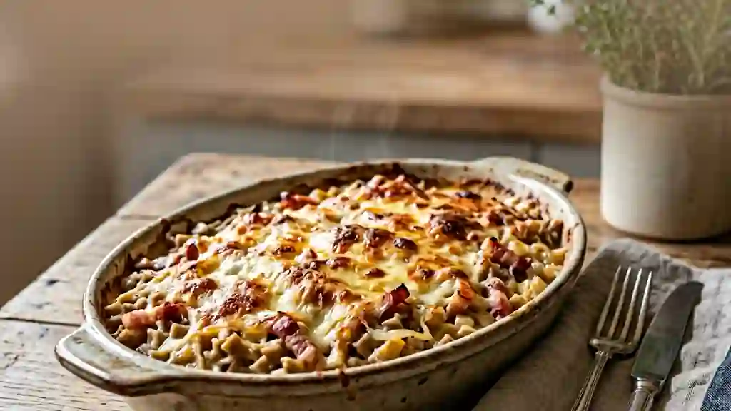 Crozets fondants au Beaufort et lardons fumés - Photo de présentation