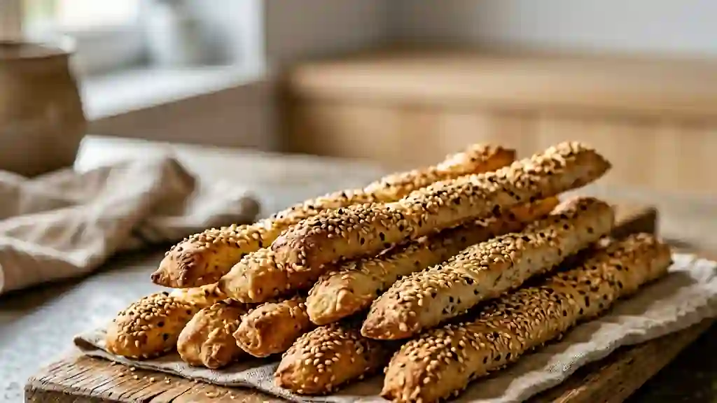 Gressins au sésame craquants et dorés - Photo de présentation