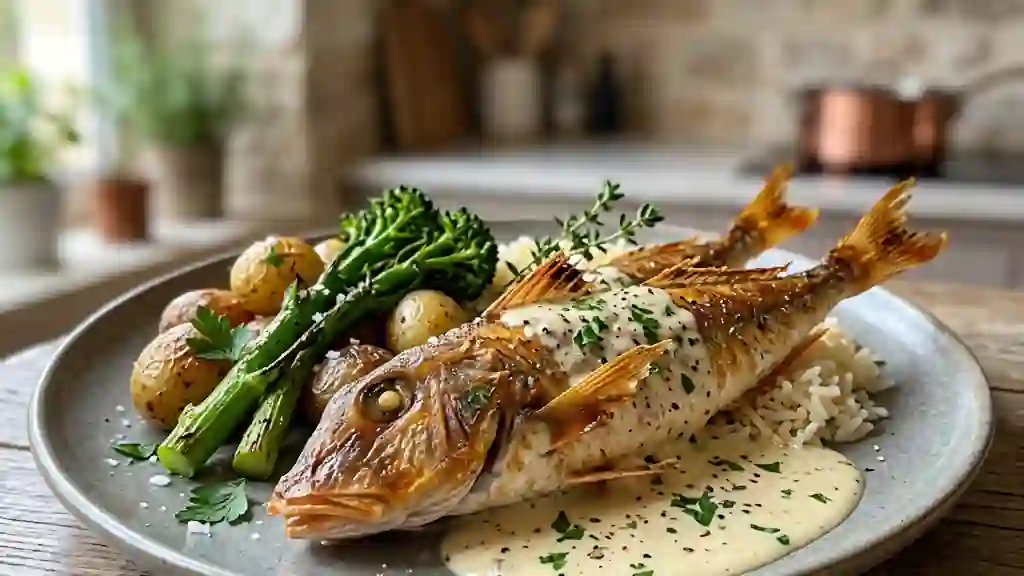 Grondins rôtis, sauce onctueuse au Pastis - Photo de présentation