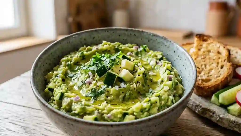 Guacamole de courgettes croquant et acidulé - Photo de présentation