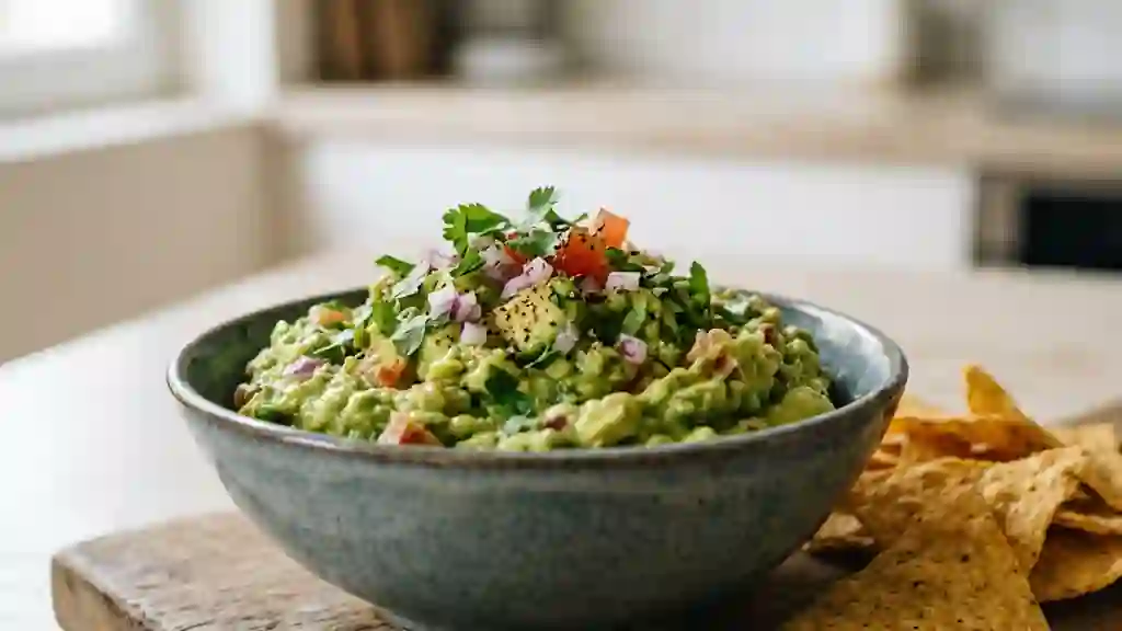 Guacamole onctueux à l'oignon rouge et coriandre - Photo de présentation