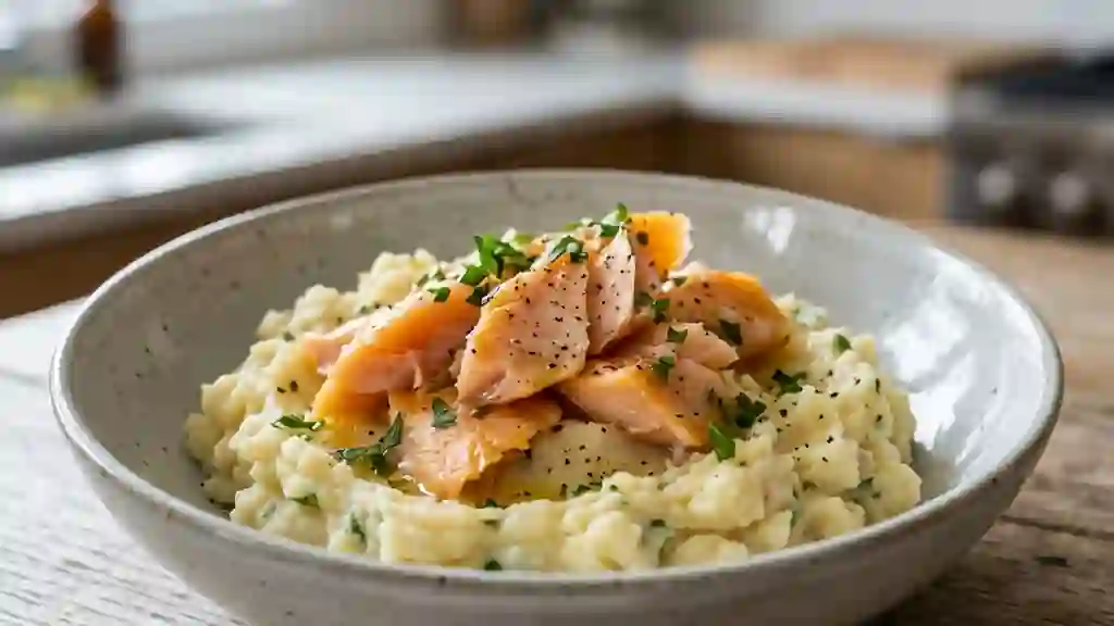 Haddock fumé et son écrasé de pommes de terre - Photo de présentation