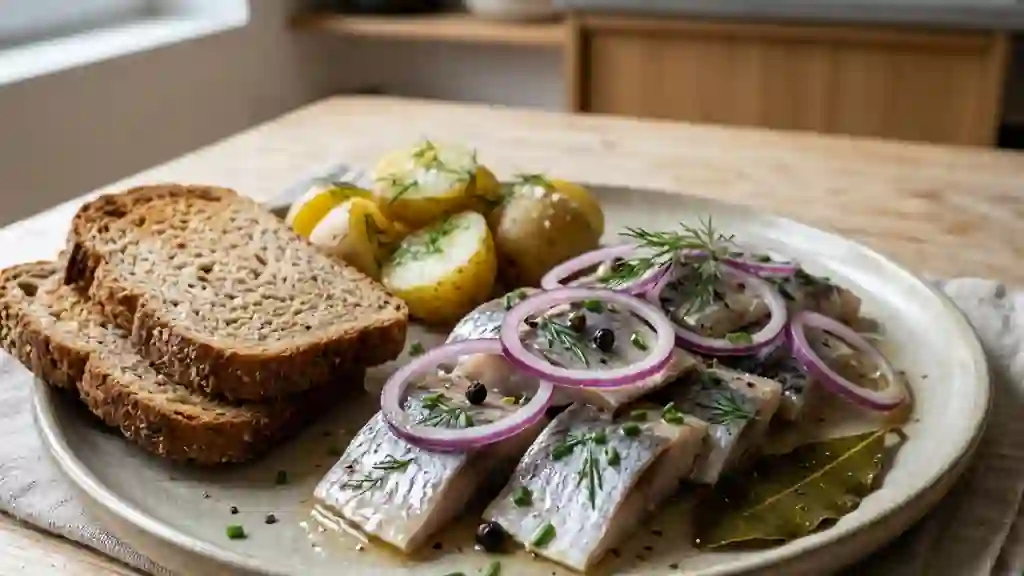 Harengs marinés fondants à l'oignon rouge - Photo de présentation