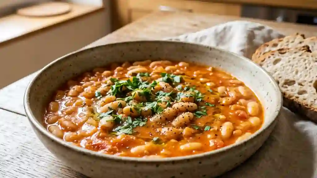 Haricots blancs fondants à la tomate - Photo de présentation