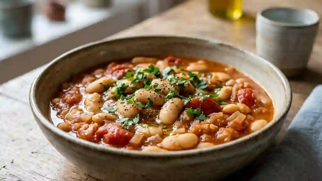 Haricots coco fondants à la tomate et ail - Photo de présentation