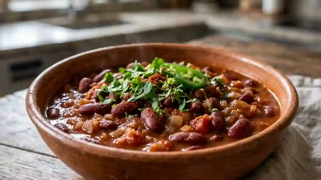 Haricots rouges fondants aux épices mexicaines - Photo de présentation
