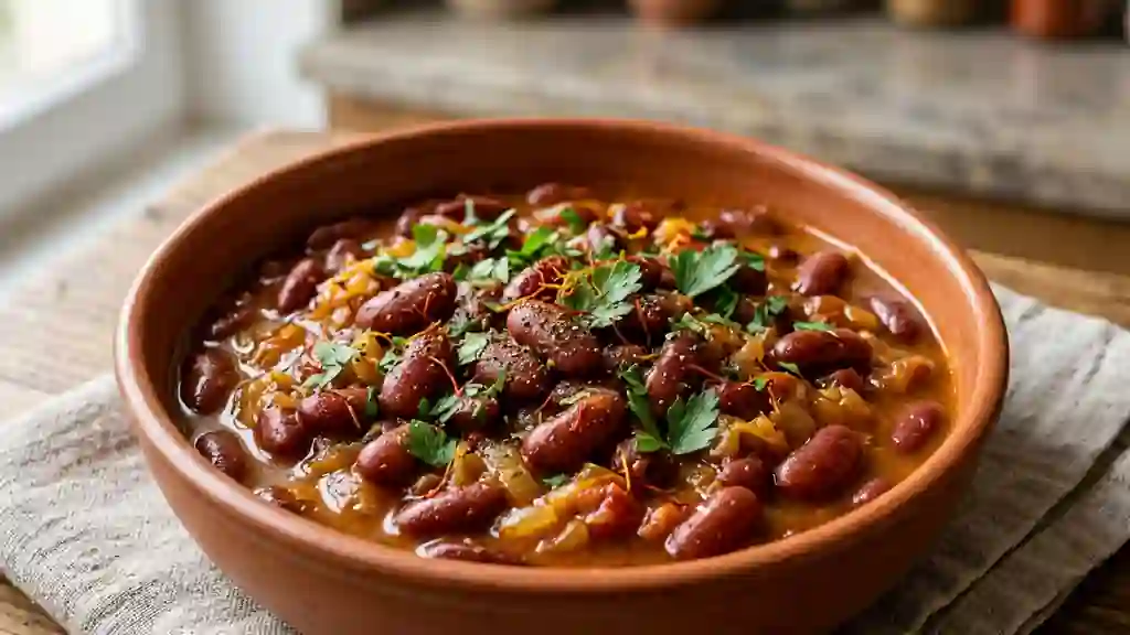 Haricots rouges fondants au safran précieux - Photo de présentation