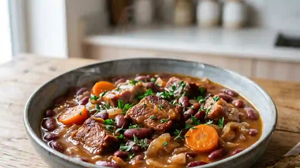Palette de porc fondante aux haricots rouges - Photo de présentation