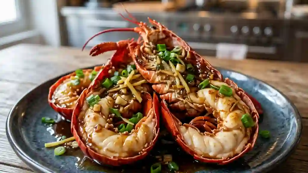 Homard laqué au gingembre et sésame - Photo de présentation