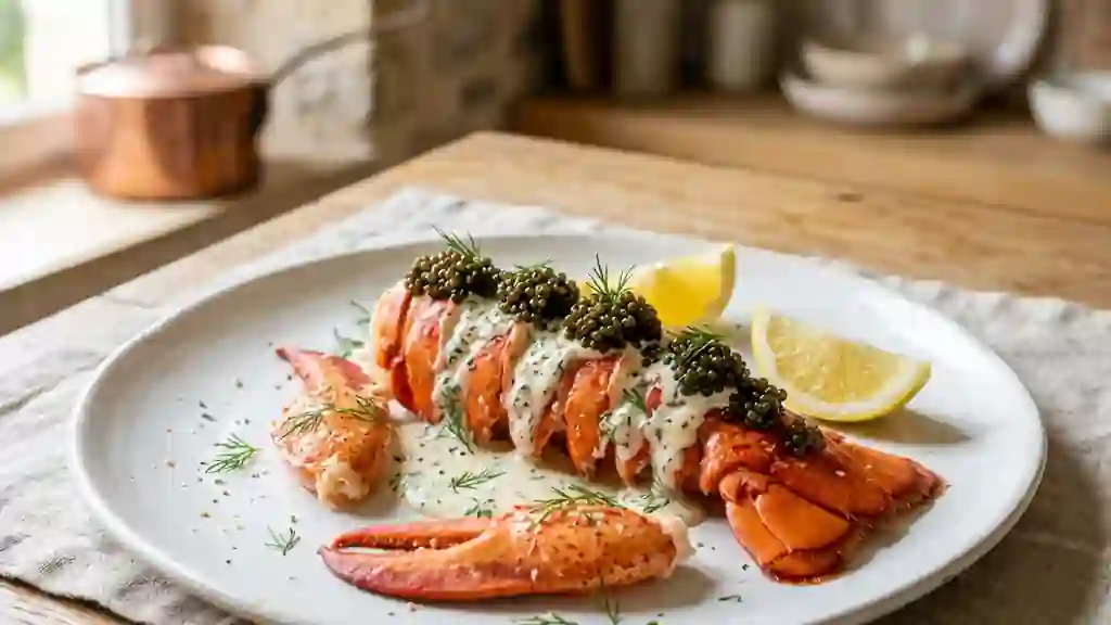 Homards à la russe, caviar et aneth - Photo de présentation