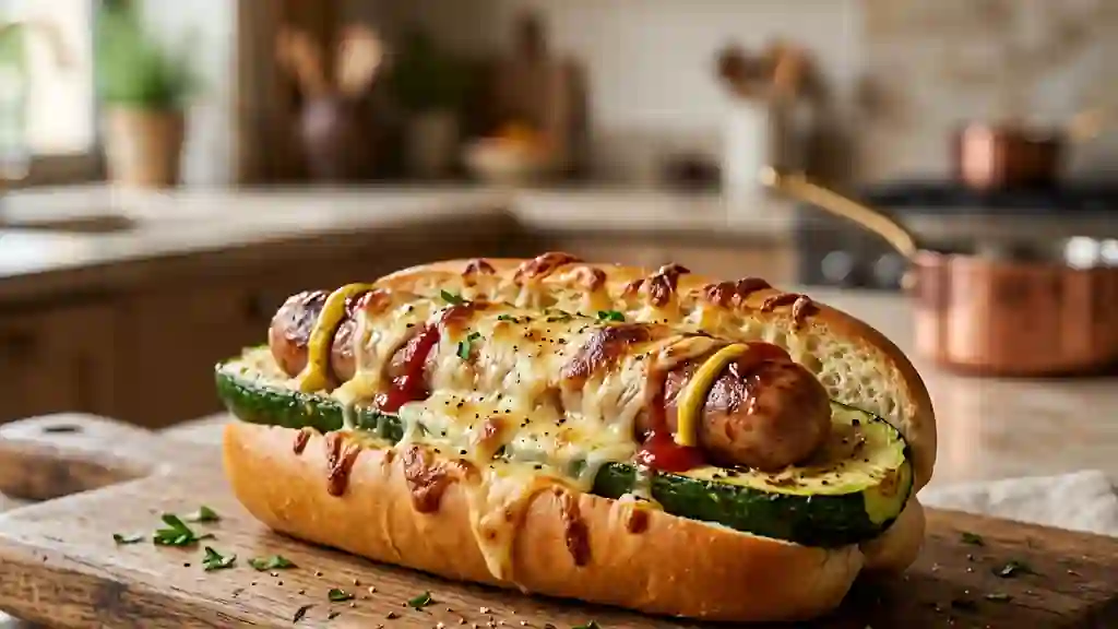 Hot-dogs de courgette fondants et gratinés - Photo de présentation