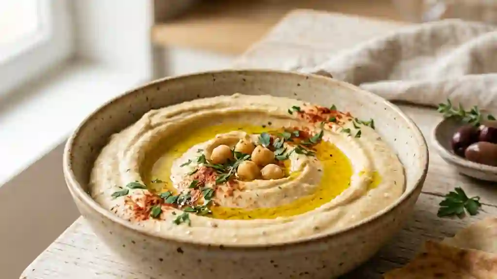 Houmous libanais onctueux et soyeux - Photo de présentation