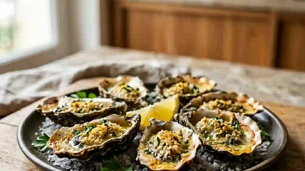 Huîtres Gratinées au Beurre d'Ail Persillé - Photo de présentation